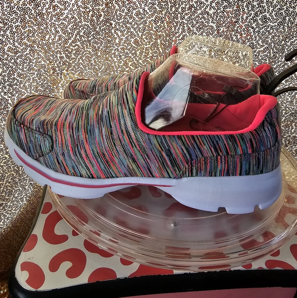 B AVIA Women Slip on Sneaker Shoes Multi Color Pink Black Blue Speckle Size 6 - Picture 5 of 10